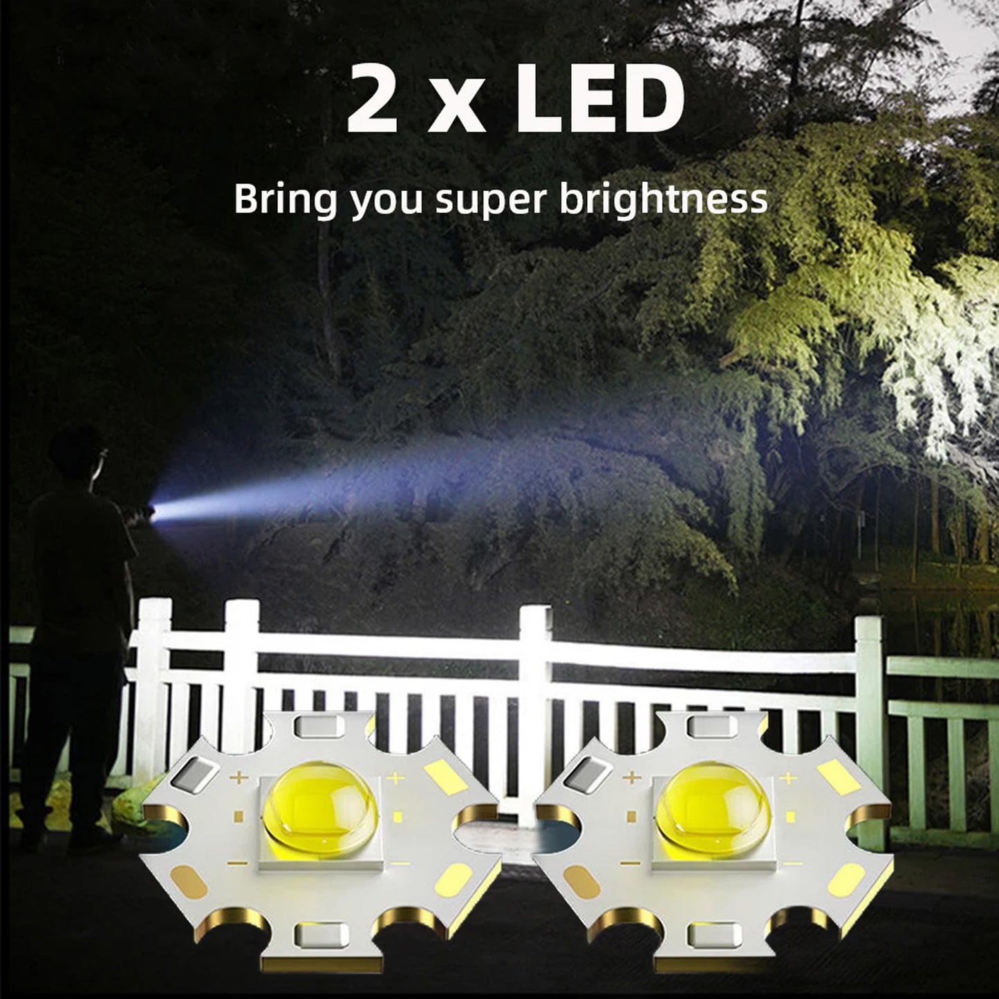 Wukusy rechargeable mini LED flashlight with power bank, featuring three modes, compact design for home improvement tasks.