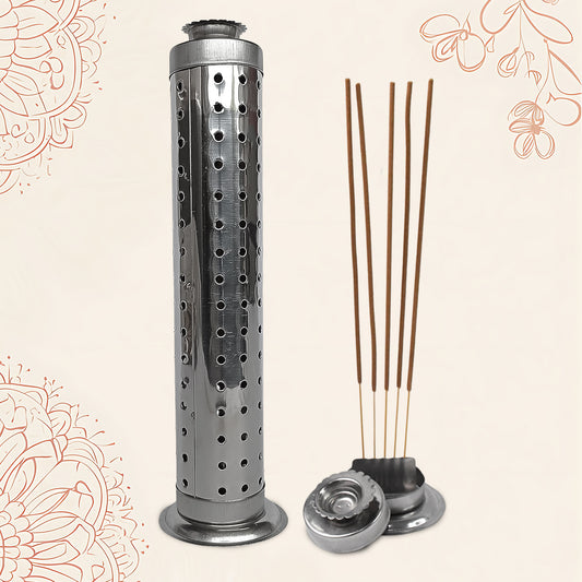 Stainless steel Agarbatti stand for puja by Wukusy, designed for home worship, with multiple slots for incense sticks.