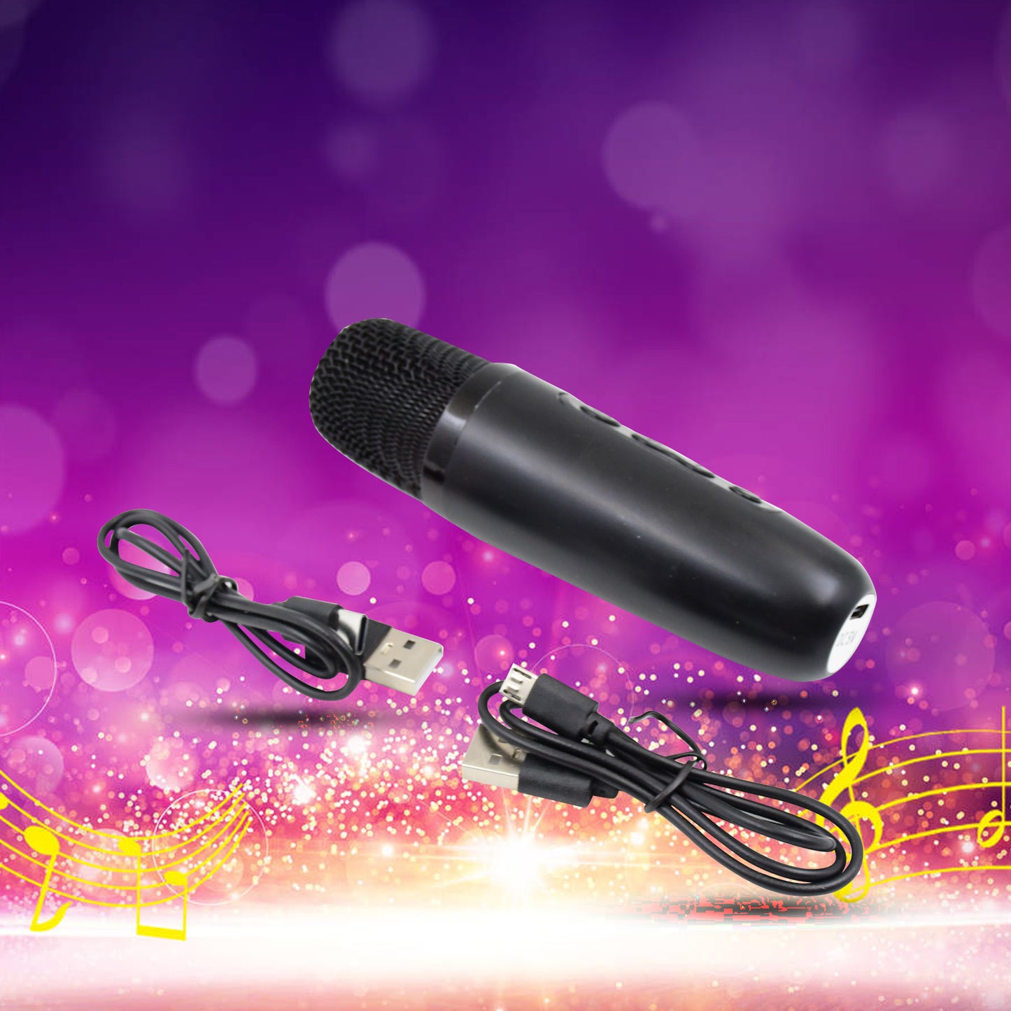 Wukusy Bluetooth wireless speaker with high bass, LED torch, wireless microphone, solar charging, and adjustable strap for home use.