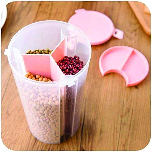 Wukusy 3-in-1 transparent air-tight storage dispenser container for kitchen organization and food storage.