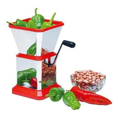 Wukusy stainless steel vegetable cutter and chopper, ideal for chopping chillies and vegetables in a home kitchen setting.