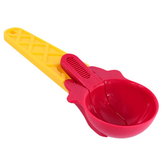 Wukusy plastic watermelon ice cream scooper with trigger dipper for easy serving and portioning of frozen treats.