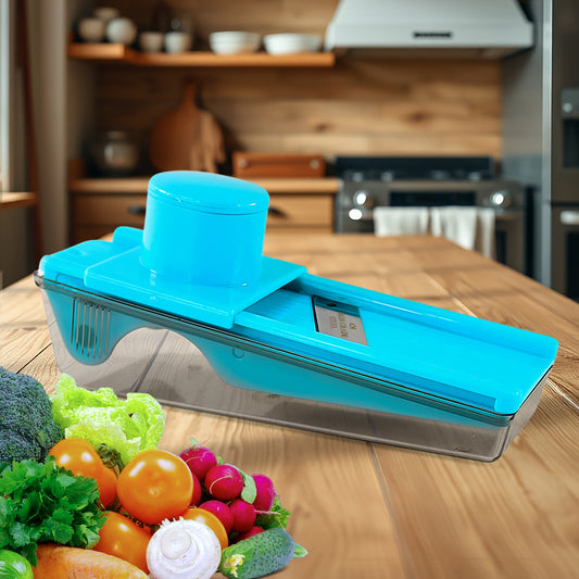 Wukusy 2-in-1 multipurpose vegetable and dry fruit slicer, kitchen tool with blades and compartments for versatile slicing.