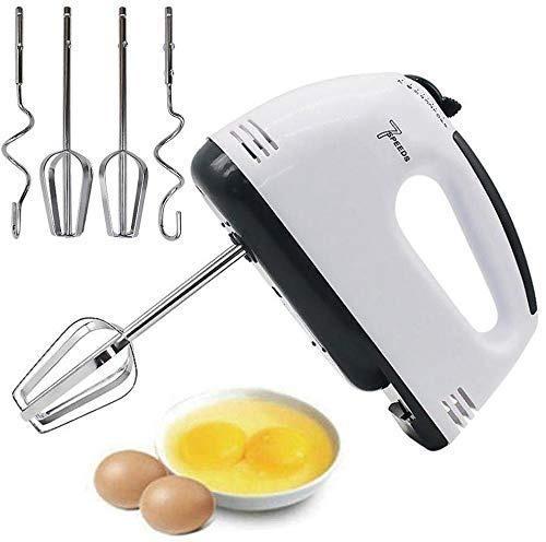 Wukusy compact hand electric mixer blender with attachments for whipping and mixing in a home kitchen setting.