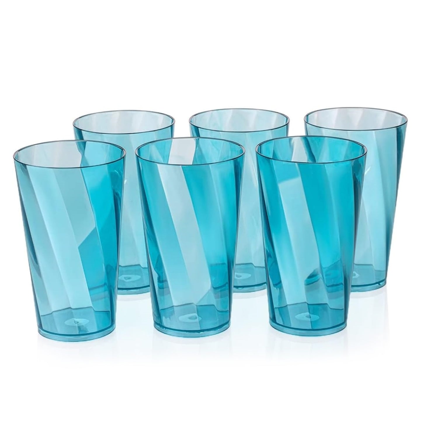 Set of 6 Wukusy crystal 300ml square highball glasses for water, juice, and cocktails, transparent and stylish for home use.