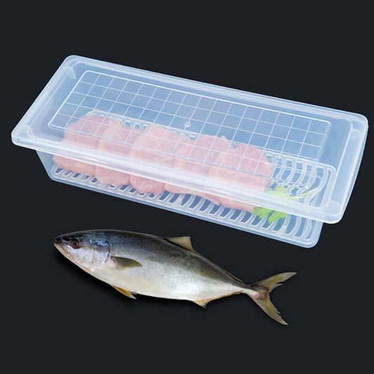 Wukusy food storage container with removable drain plate and lid, 1500 ml capacity, suitable for home kitchen organization.