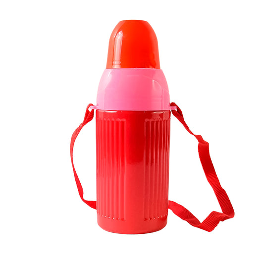 Wukusy 500ml kids insulated plastic water bottle with colorful design, suitable for keeping beverages cold or hot.