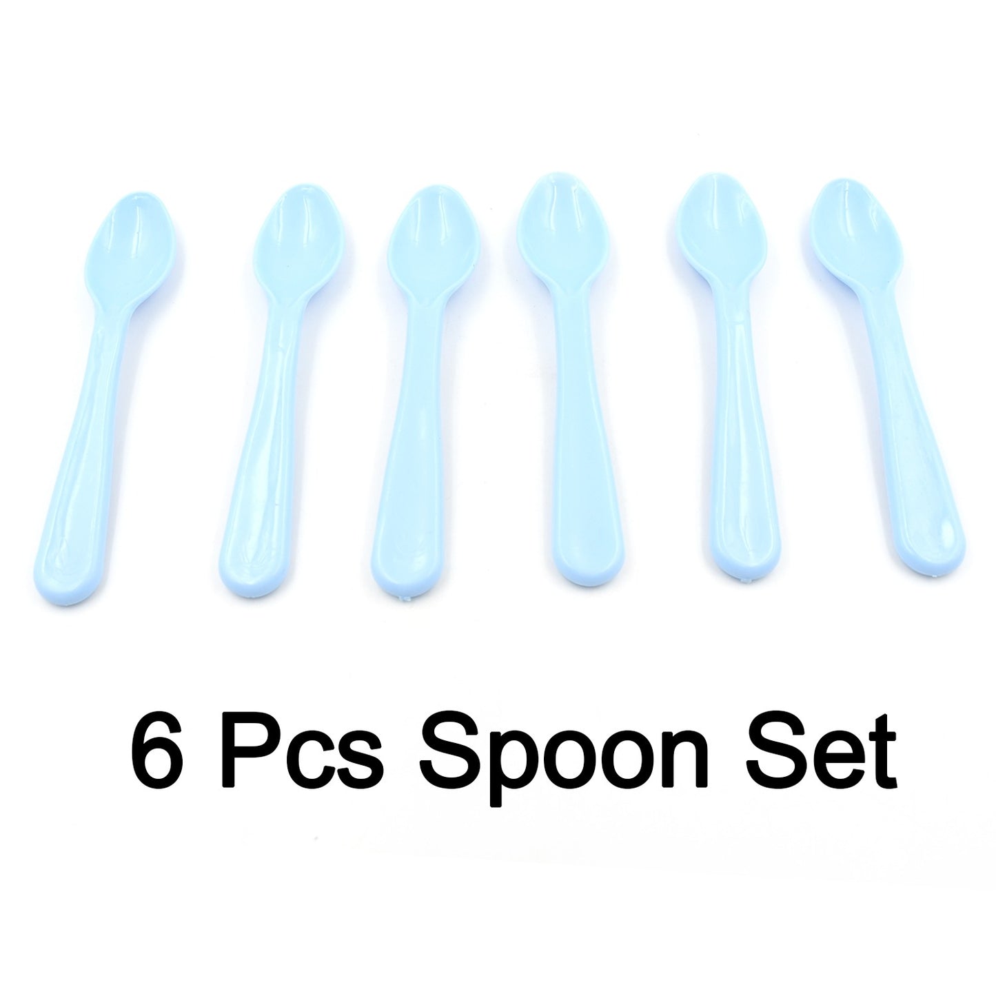 Wukusy 6-piece set of heat-resistant plastic spoons for tea, coffee, and table use, made from durable ABS plastic.