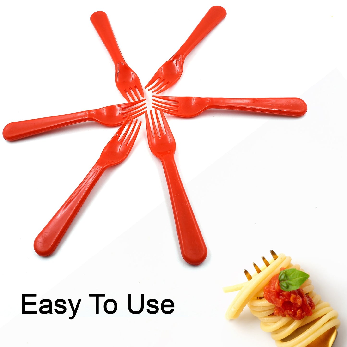 Wukusy 6-piece plastic fork and spoon set includes baby, fruit, vegetable, salad, and dessert utensils for kitchen use.