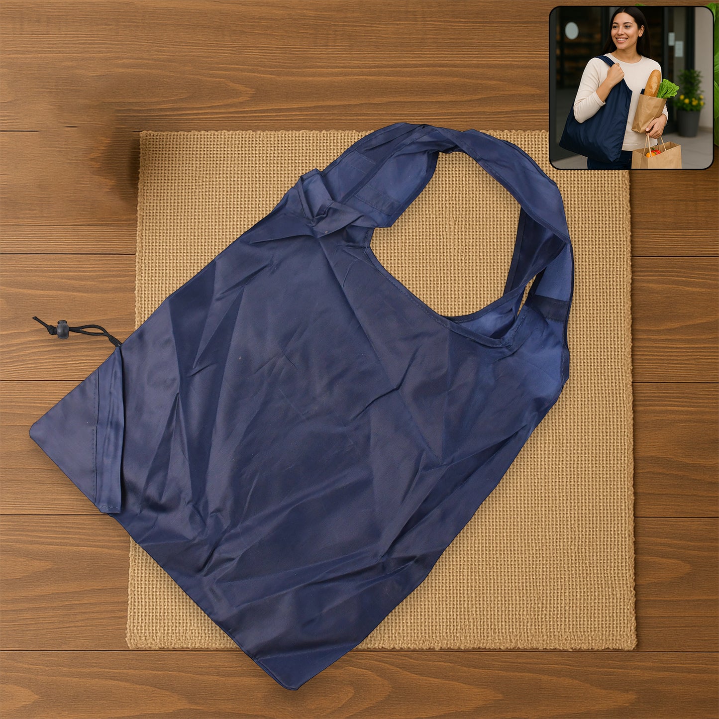 Wukusy reusable grocery bags with handles, foldable and washable shopping bags for eco-friendly home and kitchen use