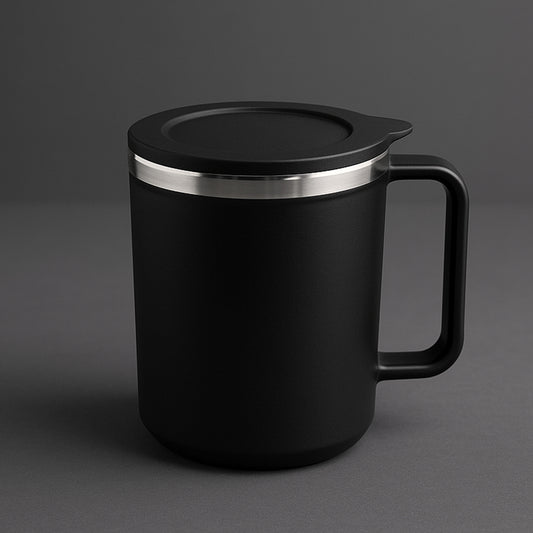 Wukusy Apex Happy Mug, approx 400ml, ceramic kitchen mug with a cheerful design for home use.