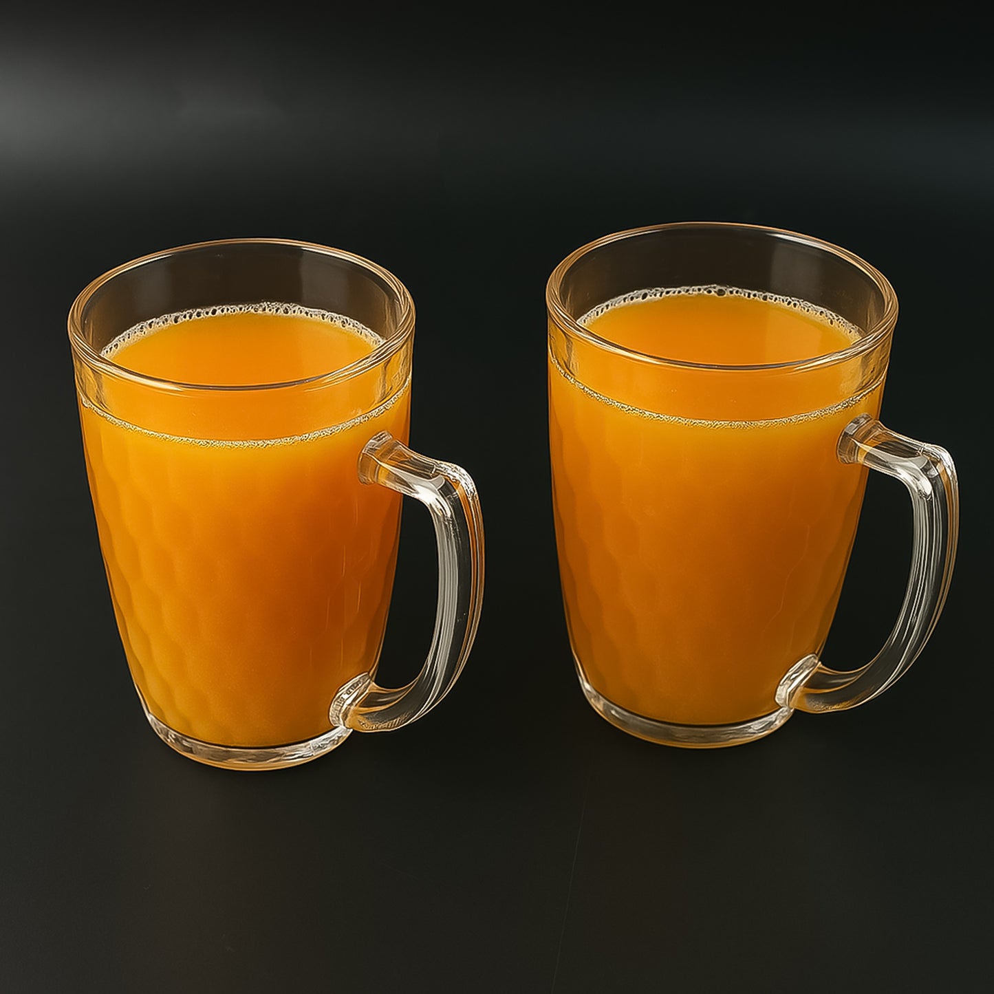 Set of two Wukusy Apex Mocktail Mug Glasses, 400 ml capacity, ideal for serving colorful mocktails and beverages at home.