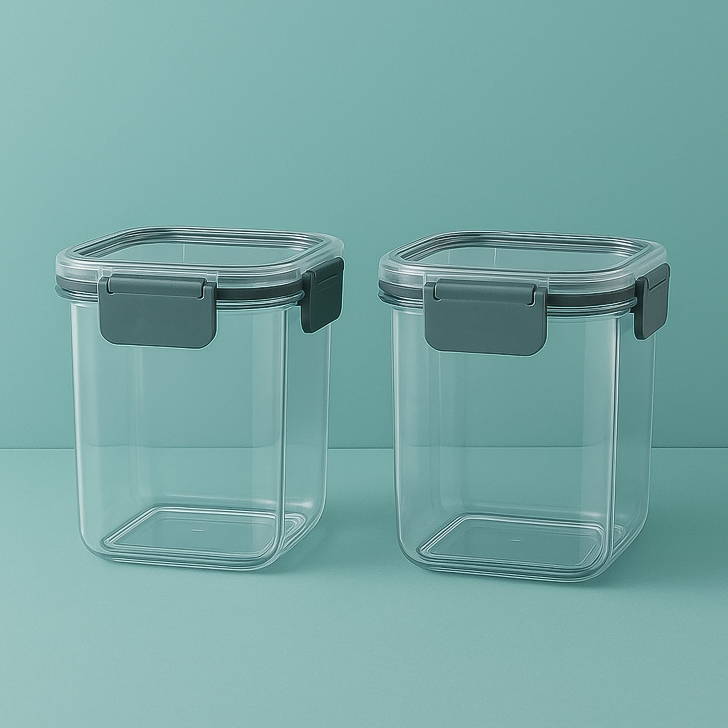 Wukusy Apex Press N Lock airtight food storage container set, 2-piece, 900ml capacity, with secure locking lids for kitchen organization