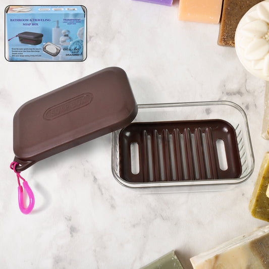 Wukusy bathroom travel plastic soap box with lid, compact and portable for home and kitchen soap storage.