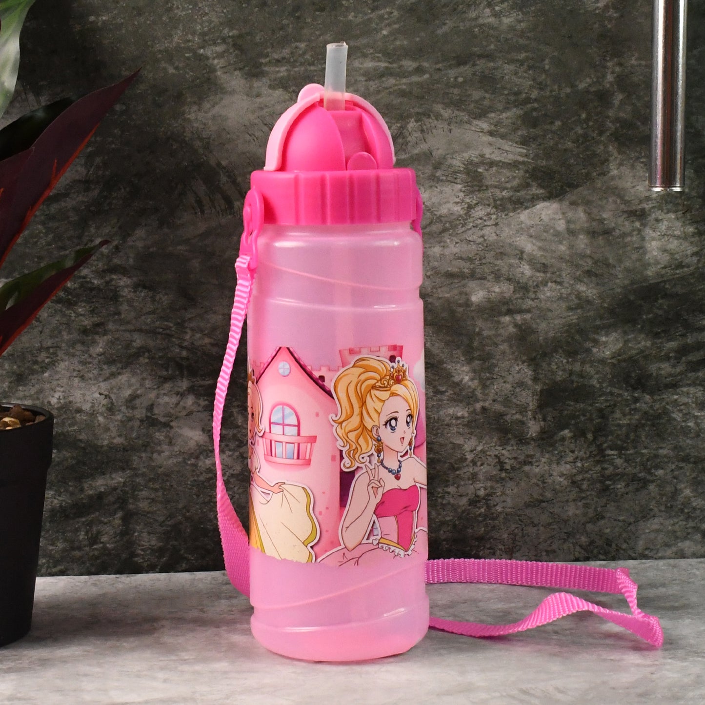 Wukusy cartoon printed 550ml water bottle with colorful design, made for home and kitchen use