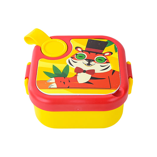 Wukusy Ganesh Tangy Kids stainless steel lunch box with colorful design, suitable for school meals and everyday use.