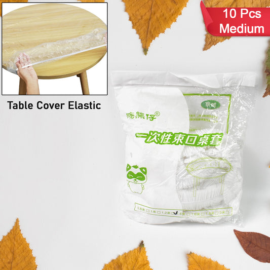 Set of 10 medium elastic table cover bags from Wukusy, 1.4 meter size, for protecting and covering tables in home and kitchen.