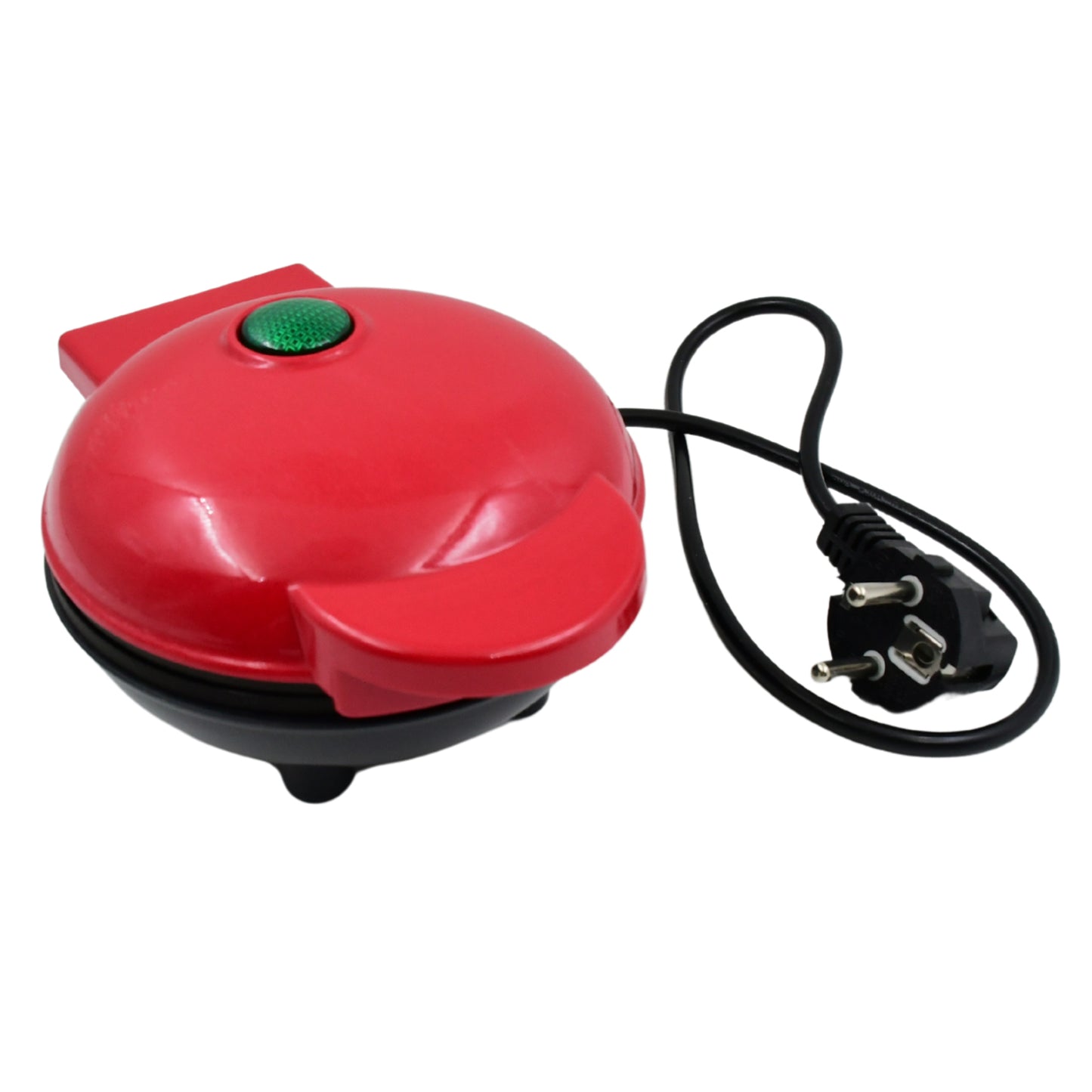 Wukusy mini waffle maker machine with non-stick surfaces, perfect for breakfast, desserts, sandwiches, paninis, and snacks.