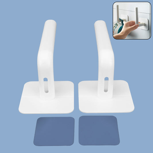 Wukusy multipurpose shelf organizer hanging storage rack with two adhesive hooks, ideal for home and kitchen organization.