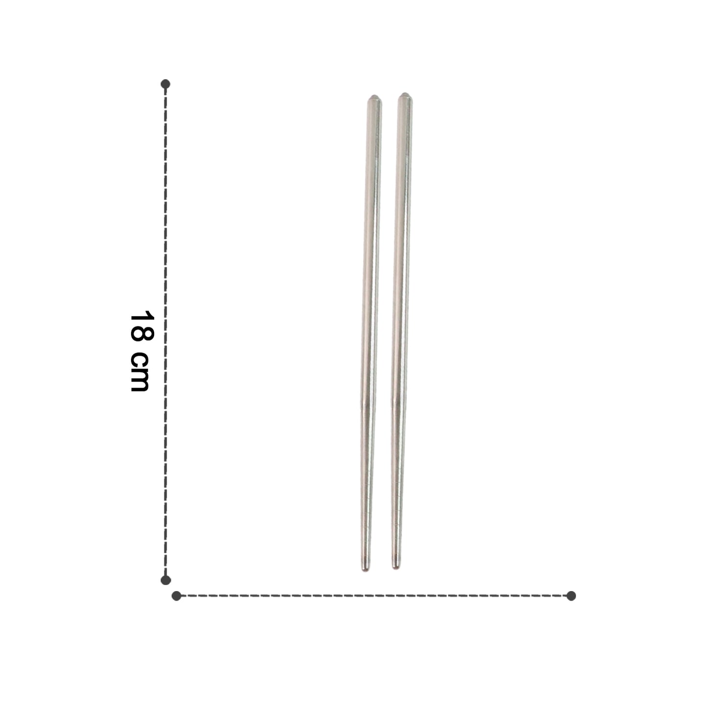 Set of two Wukusy premium stainless steel reusable chopsticks, sleek and durable for home and kitchen use.