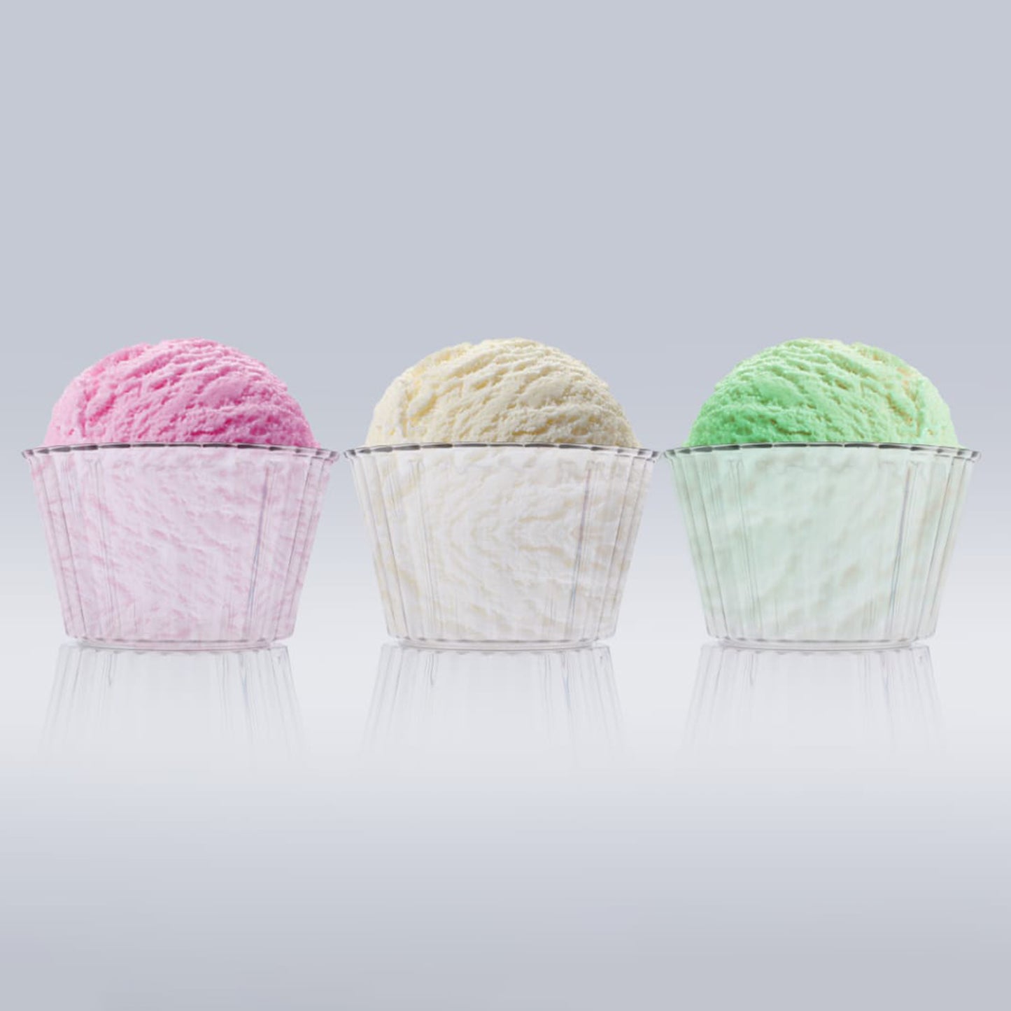 Six clear plastic dessert bowls from Wukusy, transparent set for serving desserts and snacks in the home and kitchen.