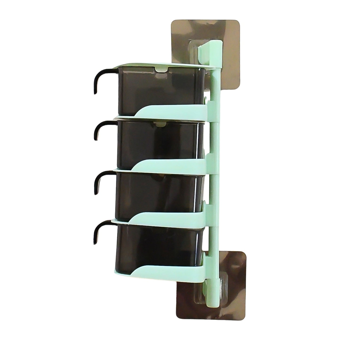 Wukusy rotating spice jars set with five vertical tiers, each section holds spices, includes five spoons for easy seasoning.