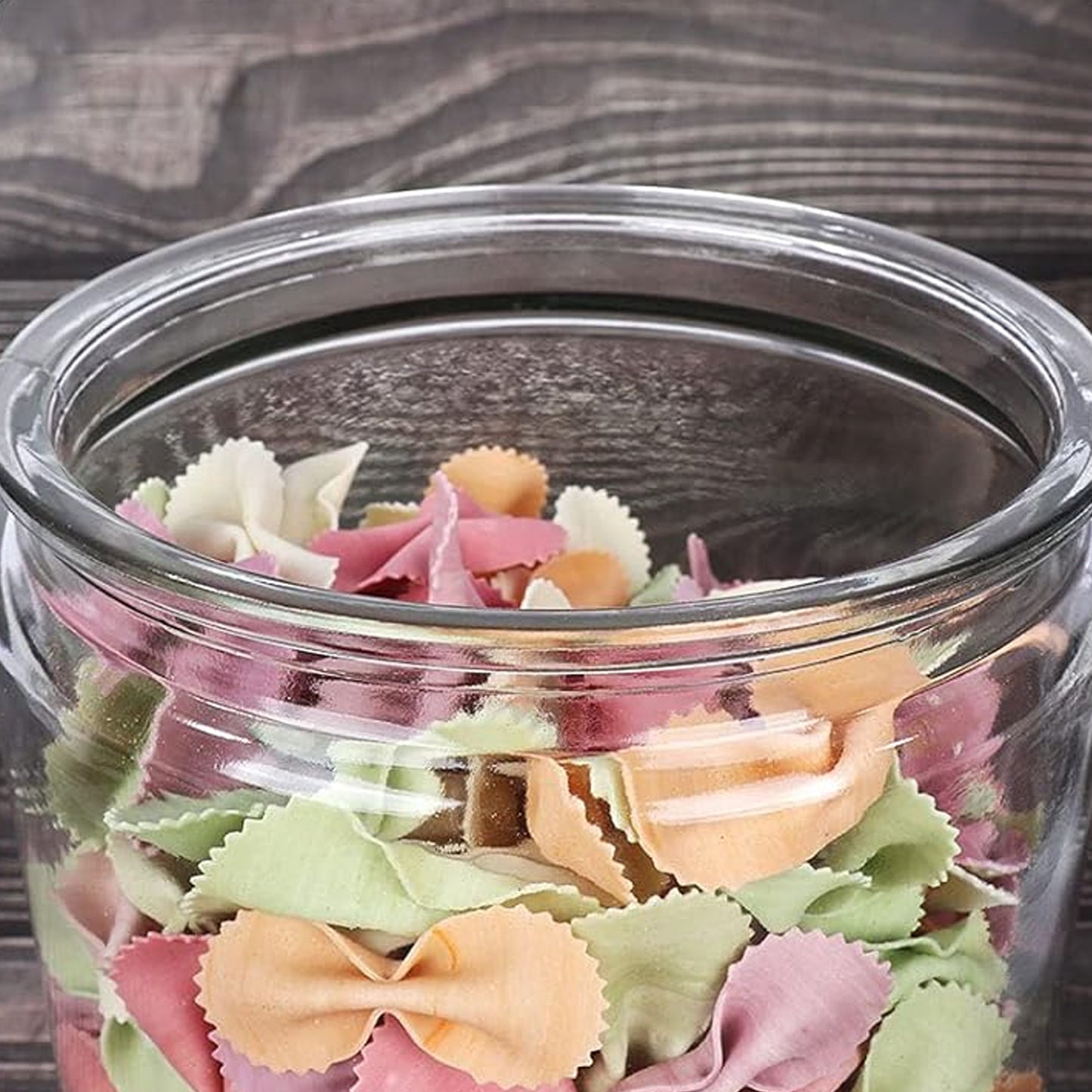 Wukusy transparent kitchen plastic container jar set with two 1100ml capacity storage jars, ideal for pantry organization.
