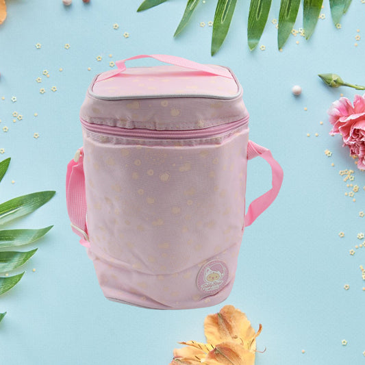 Wukusy cute animal zip lunch bag with adjustable strap, durable reusable design, ideal for women, featuring playful animal print.