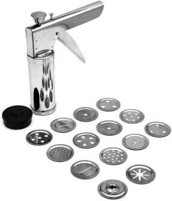 Wukusy 15-in-1 stainless steel kitchen press with multiple attachments for versatile food preparation and kitchen tasks.