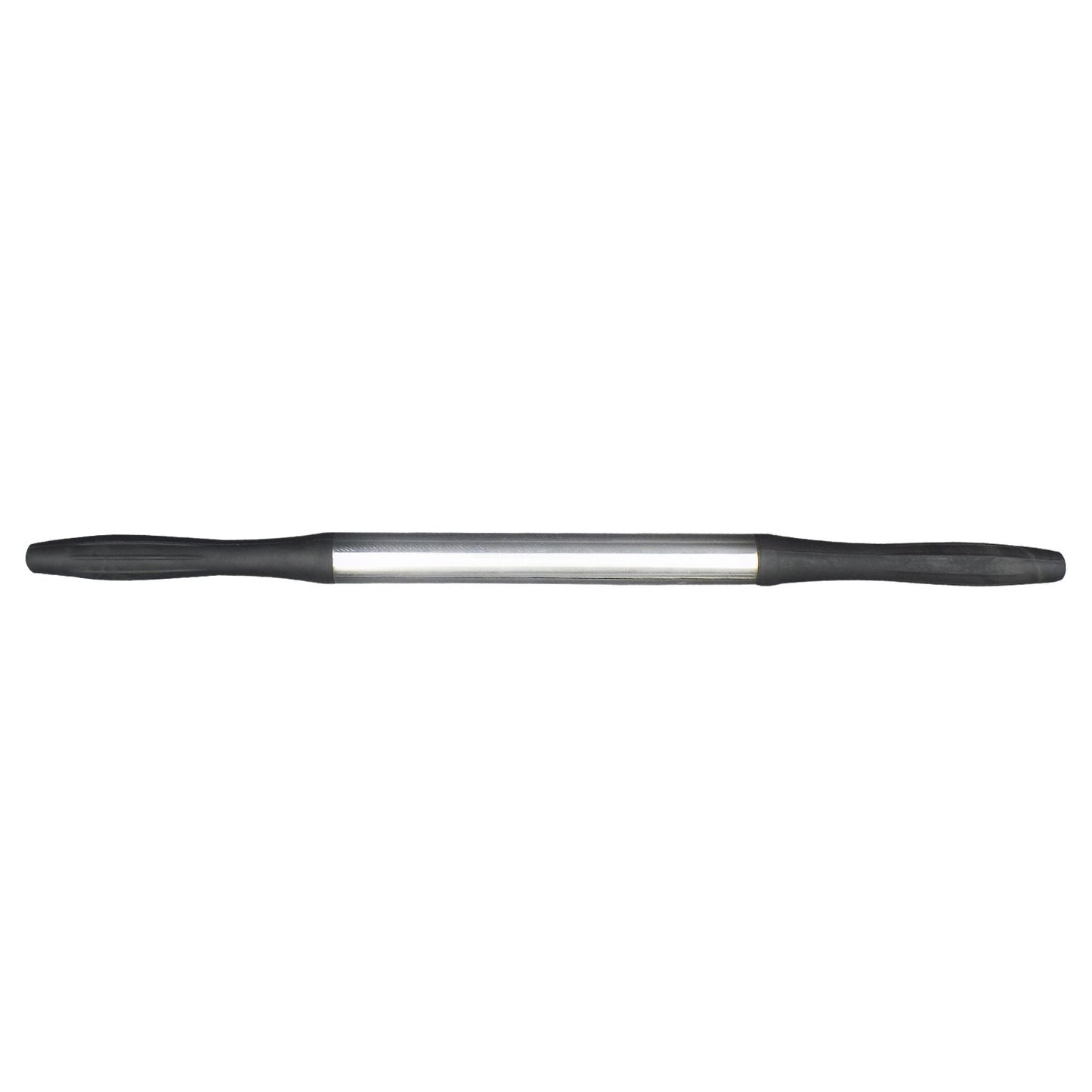 Black plastic rolling pin for kitchen use by Wukusy, ideal for baking and dough rolling.