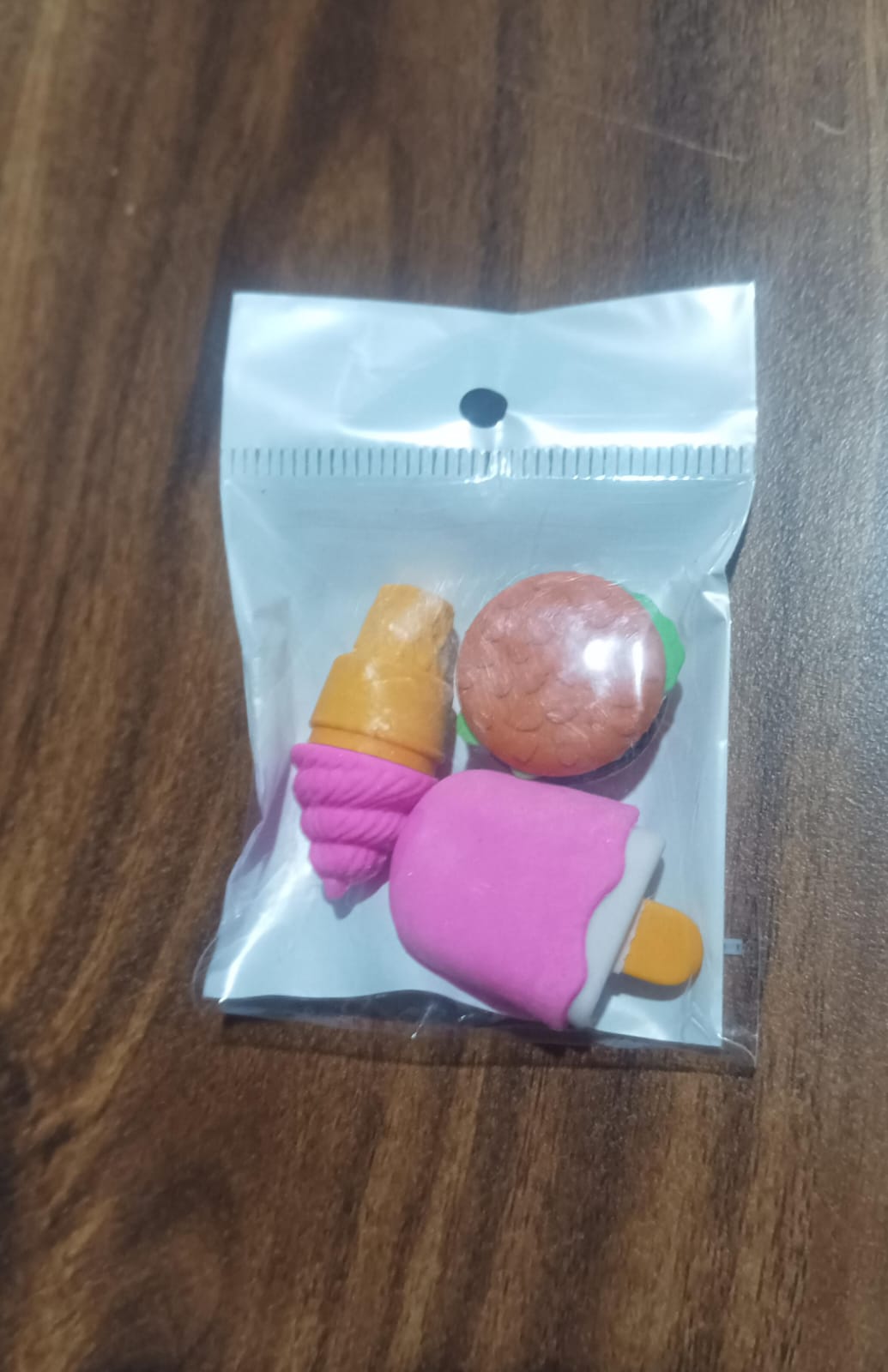 Set of three colorful, stylish Wukusy office erasers with mixed designs, perfect for stationery and creative projects.