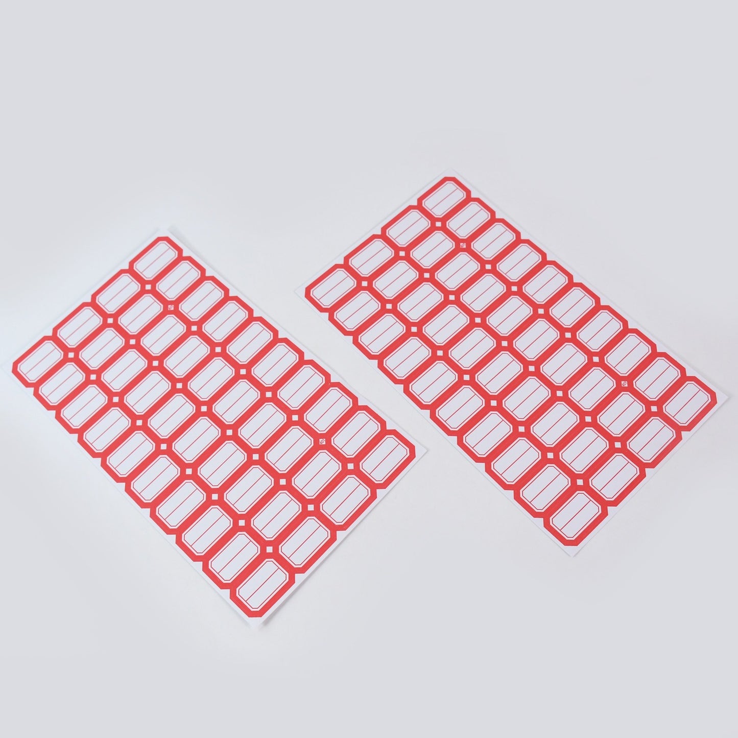 Wukusy multipurpose blank label sticker sheets with red border, self-adhesive writable labels for bottles, 50 sheets.