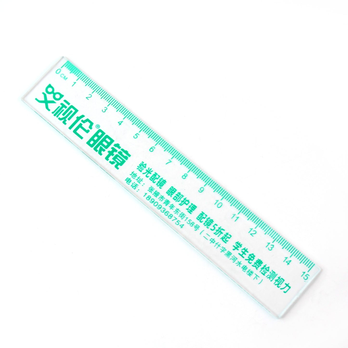 Wukusy premium transparent plastic office ruler, 15cm length, clear plastic with measurement markings, single piece.