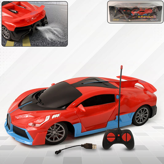 Wukusy high-speed RC sports car toy with spray exhaust effect, sleek design, ready for fast racing fun