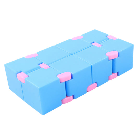 Wukusy infinity cube fidget toy for stress relief, handheld puzzle toy for kids and adults, black plastic design.