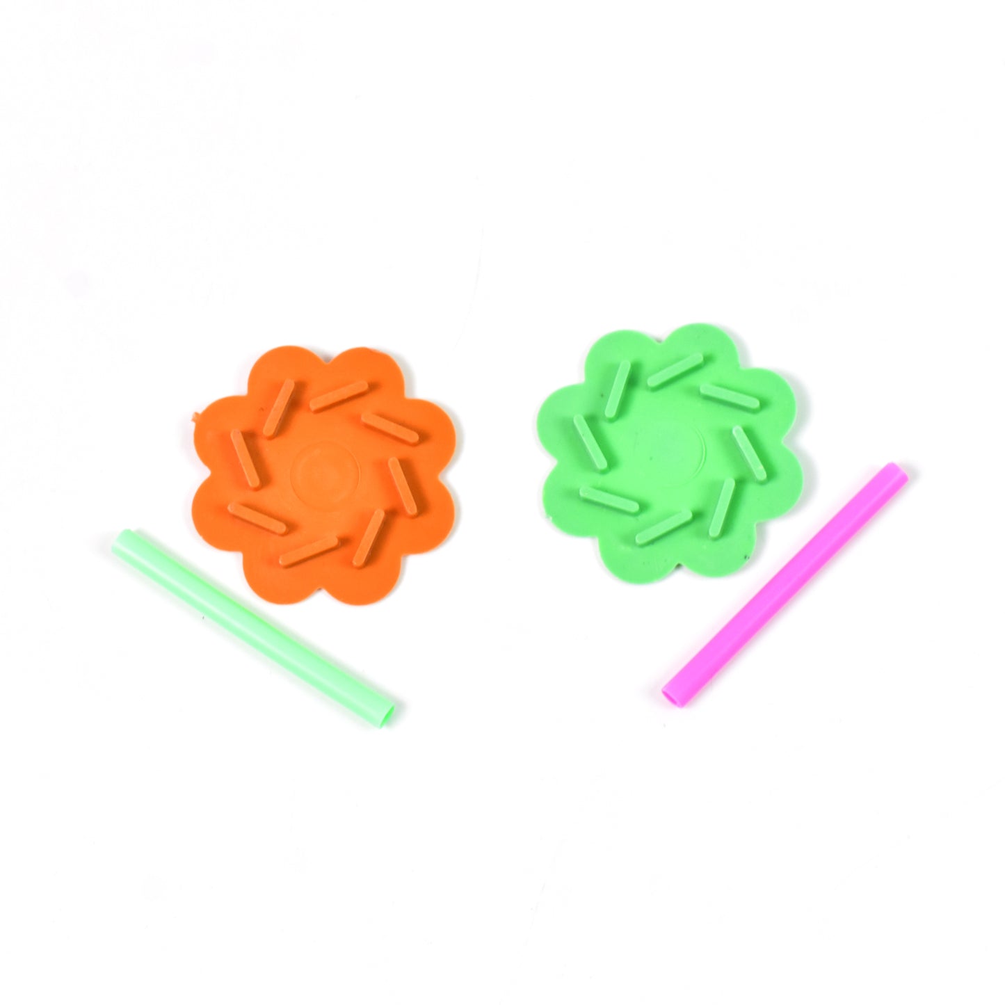 Wukusy small plastic Magic Air Spinner toy spinning in mid-air, colorful promotional toy for kids and collectors.