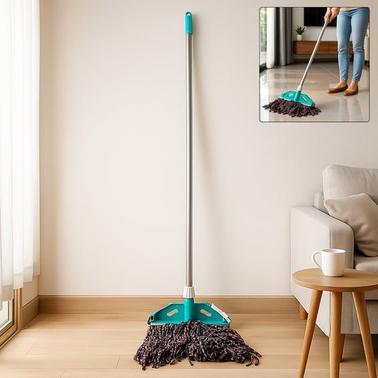 Wukusy premium cotton yarn floor cleaning mop with long handle, ideal for home cleaning and easy floor maintenance.