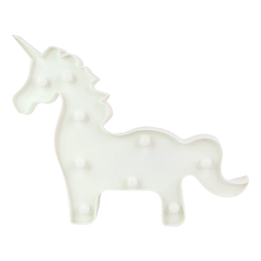 Unicorn-shaped LED night light by Wukusy, decorative home decor with glowing illuminated unicorn figure for kids' room decor.