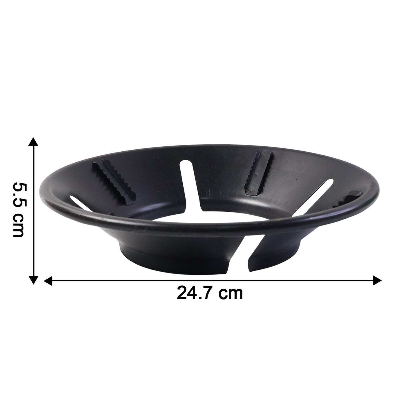 Wukusy gas stove flame protector ring, 25x25 cm, made of durable material, shown on a stove to prevent flame splatters and spills.