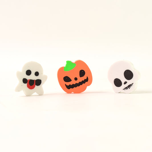 Set of 50 colorful cartoon shape rubber erasers by Wukusy, featuring playful designs for office or school use.