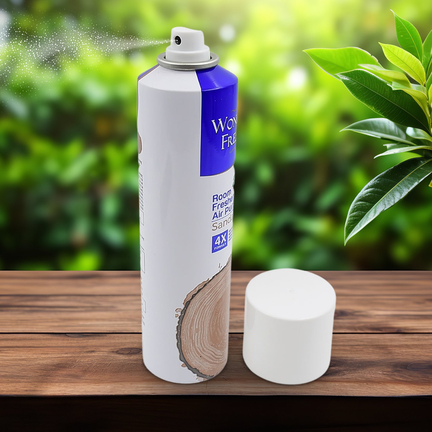 Wukusy sandalwood air freshener spray, 125g, with a long-lasting fragrance, ideal for home and office use.