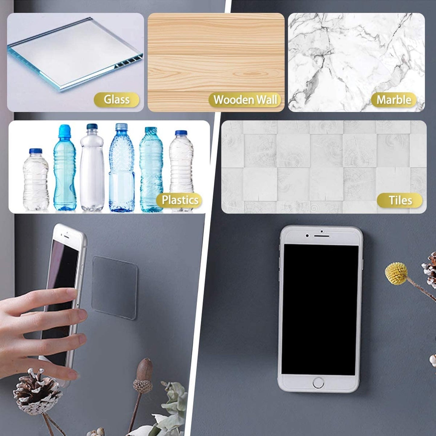 Wukusy double-sided waterproof wall tape sticker, clear nano adhesive for indoor use in bedrooms, kitchens, and hotels.