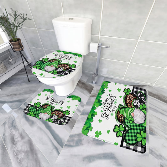 Wukusy 3-in-1 bathroom mat set with mixed design, including absorbent bath mats and non-slip rug for bathroom comfort and style.