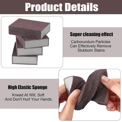 Wukusy multipurpose kitchen cleaning sponge scrub block, 10x7 cm, showing textured scrubbing surface and compact design.