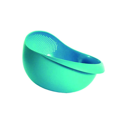 Wukusy 108 Kitchen plastic rice bowl and strainer, large size for storing and draining rice or other foods.