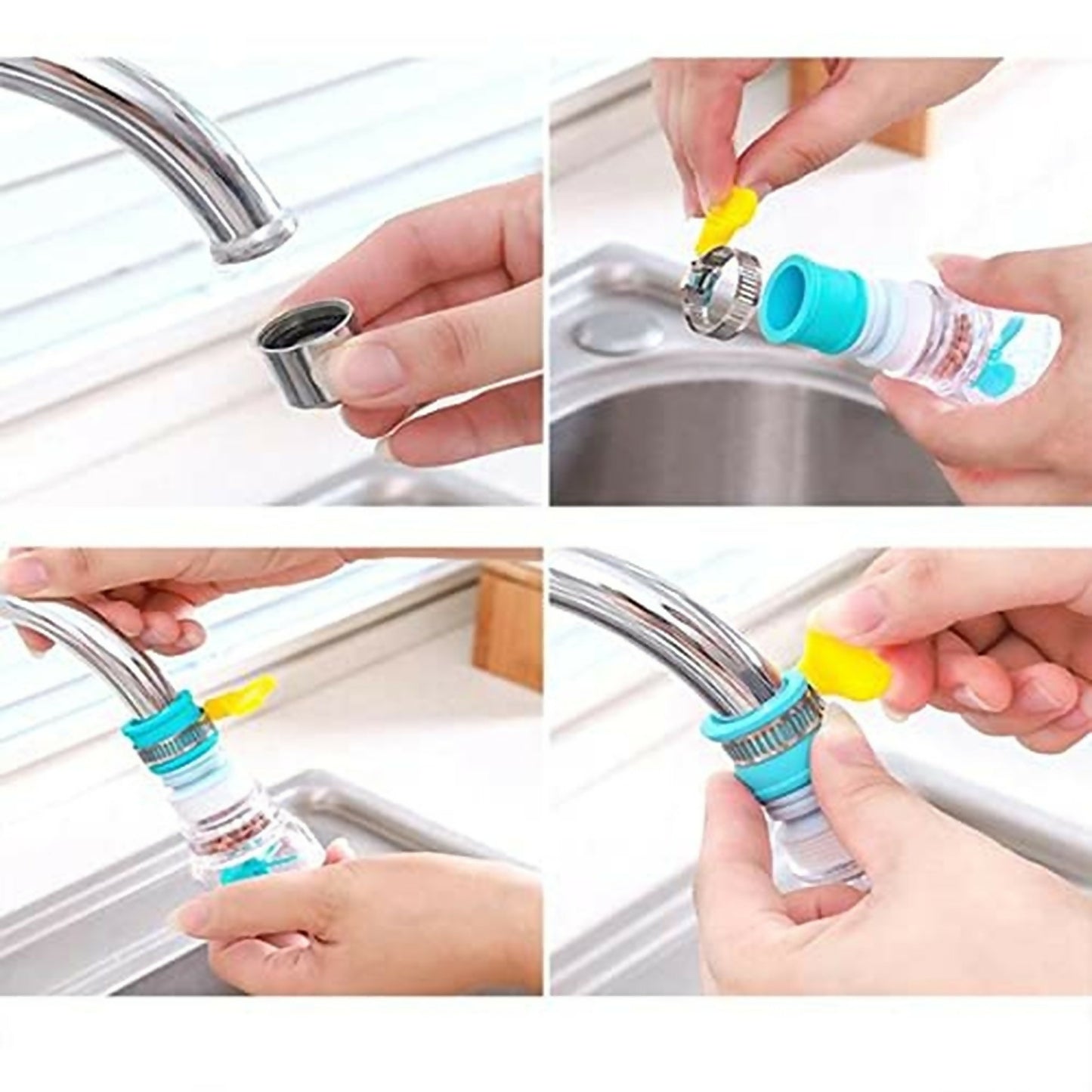 Kitchen Faucet Water Tap Filter with Rotating Shower Head for Sink