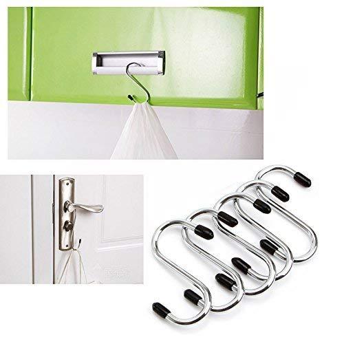 Set of 5 heavy-duty S-shaped stainless steel hanging hooks by Wukusy, ideal for home improvement and versatile hanging solutions.