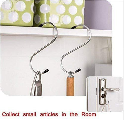 Set of 5 heavy-duty S-shaped stainless steel hanging hooks by Wukusy, ideal for home improvement and organizational use.