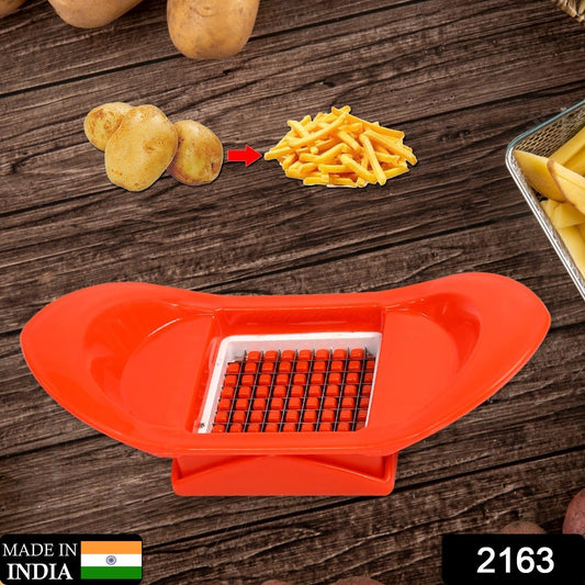 Wukusy French fry cutter and vegetable slicer with stainless steel blades for making homemade potato chips and finger fries.