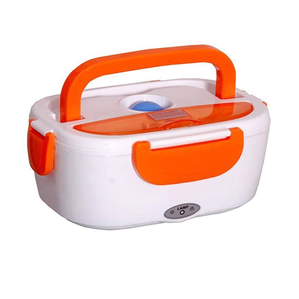 Wukusy 058 Electric Lunch Box showing a sleek black plastic container with lid, designed for portable heating and meal storage.